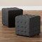 Baxton Studio Elladio Dark Grey Upholstered Tufted Cube Ottoman, PK2 156-9298 - alternate 3